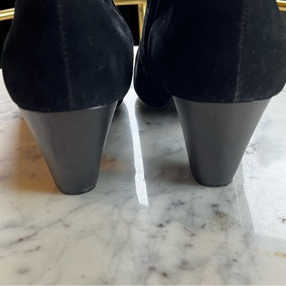 Lane Bryant Black Suede Ankle Bootie with Block Heel Women’s 9W - Picture 3 of 8